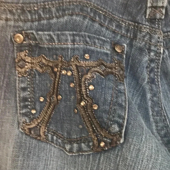 Seven7 Slim Boot Medium Wash Bling Denim Jeans - Picture 5 of 12